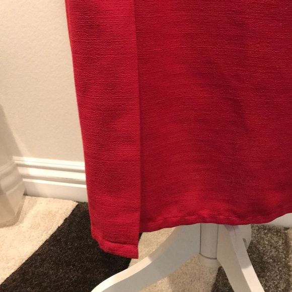Fitted A-Line Dress Red Size Petite Medium - Picture 5 of 7